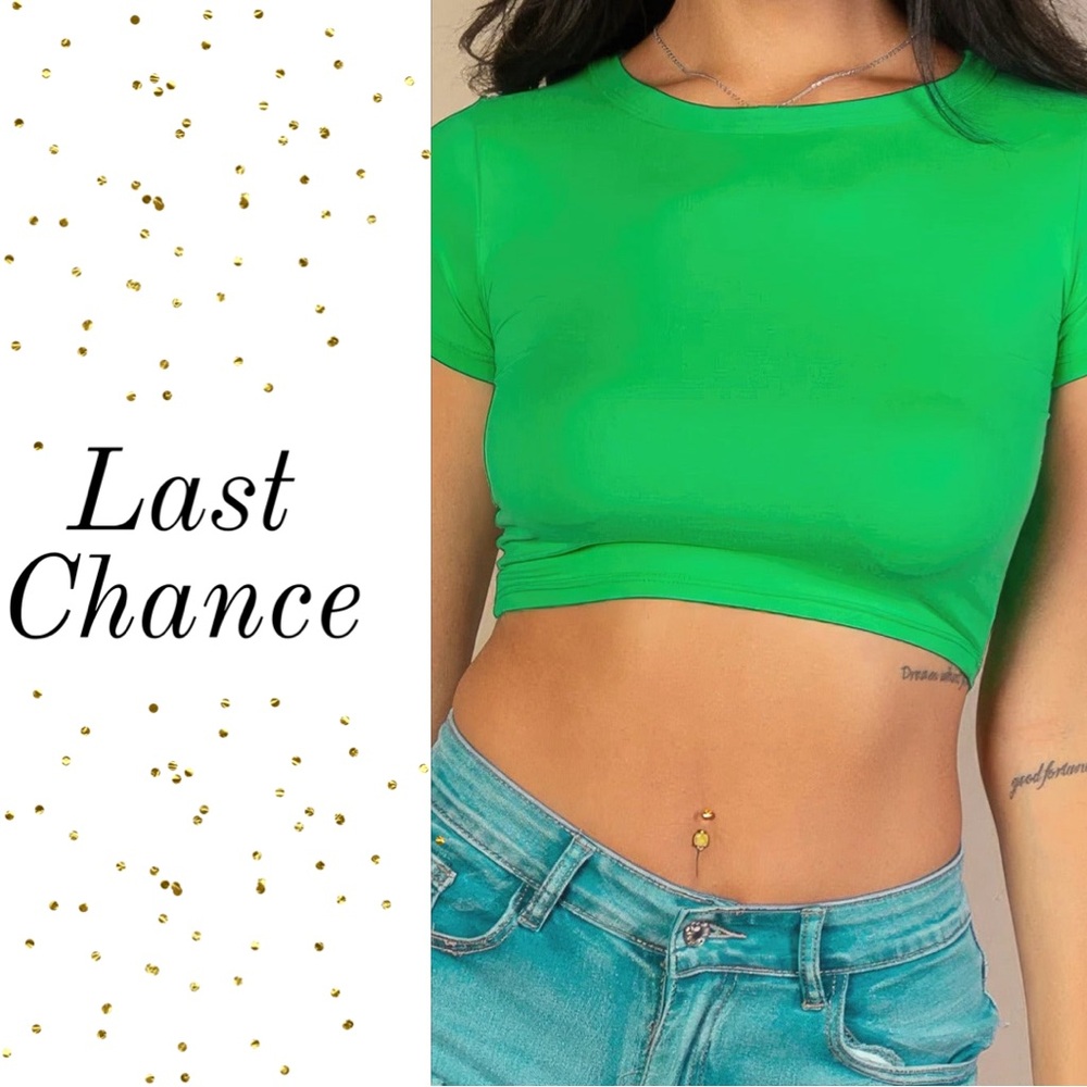 Short Sleeve Roundneck Crop Top